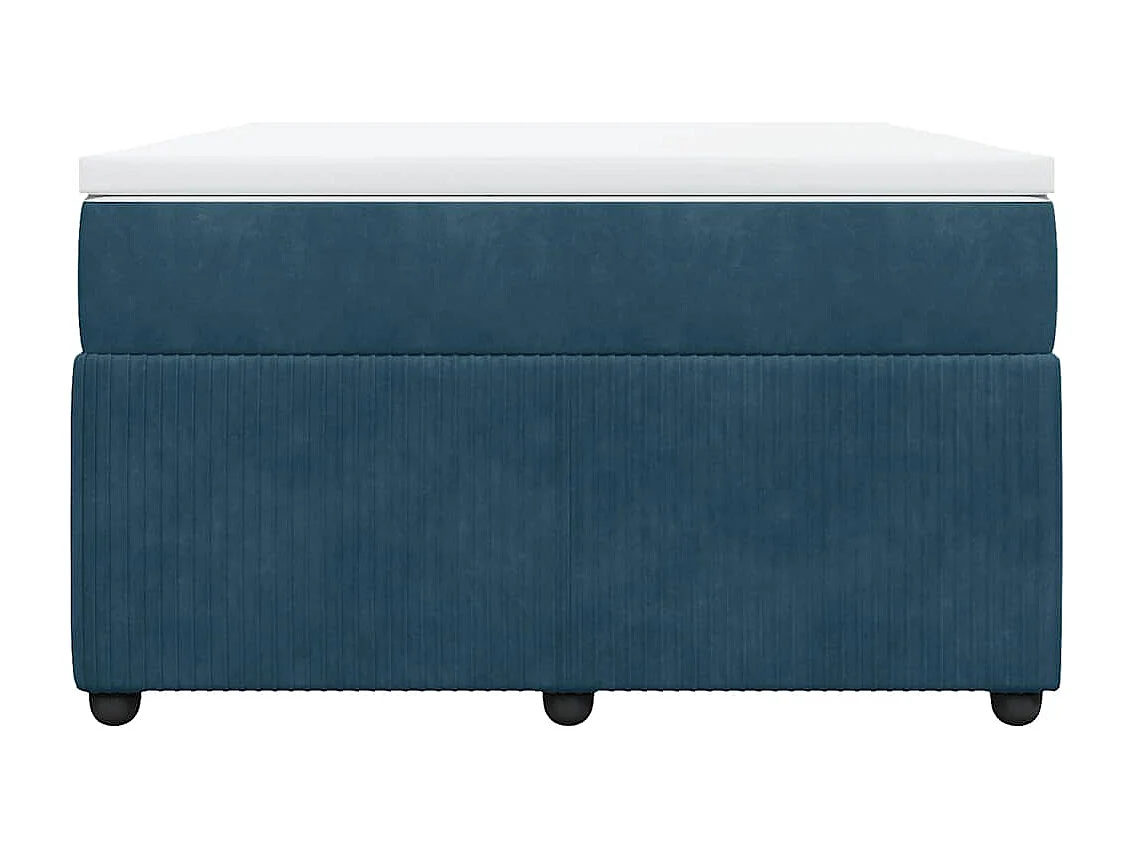 Giroletto a Molle con Materasso Blu Scuro 120x200 cm in Velluto