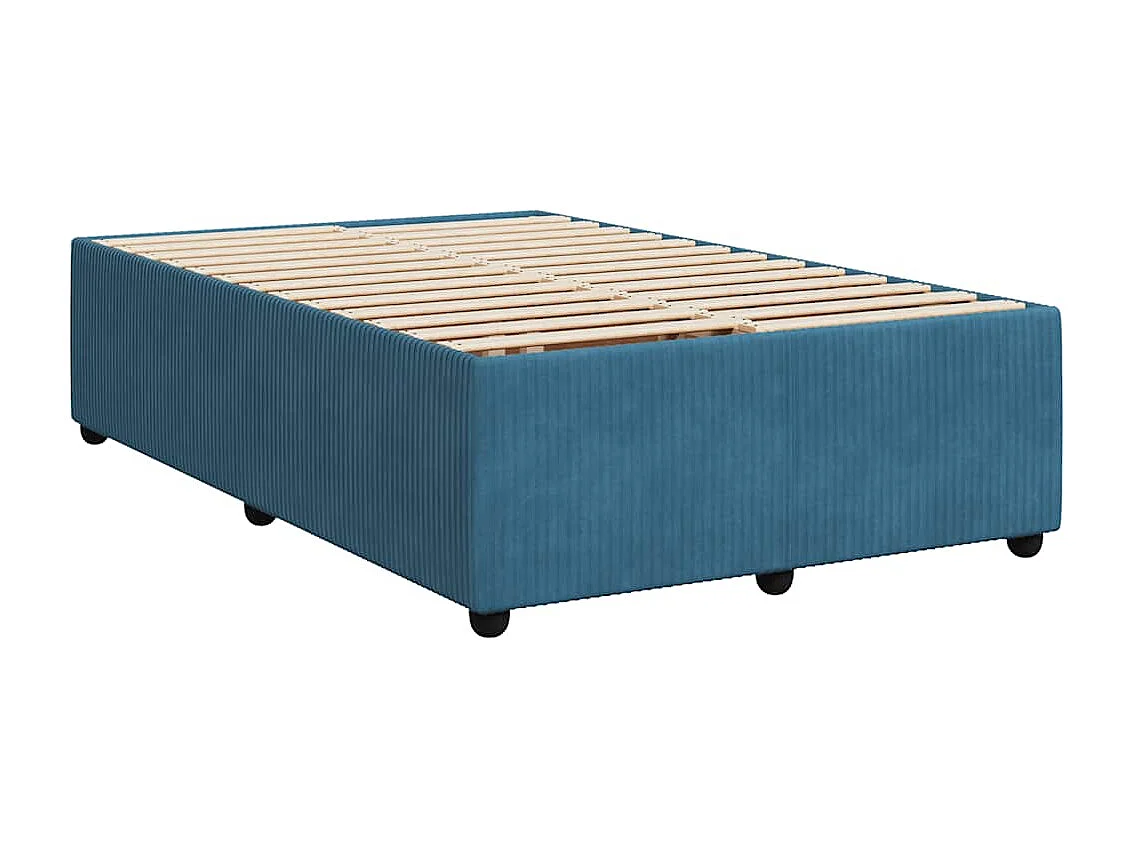 Giroletto a Molle con Materasso Blu Scuro 120x200 cm in Velluto