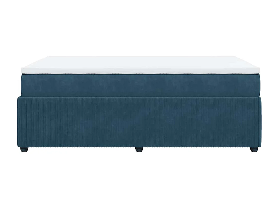 Giroletto a Molle con Materasso Blu Scuro 120x200 cm in Velluto