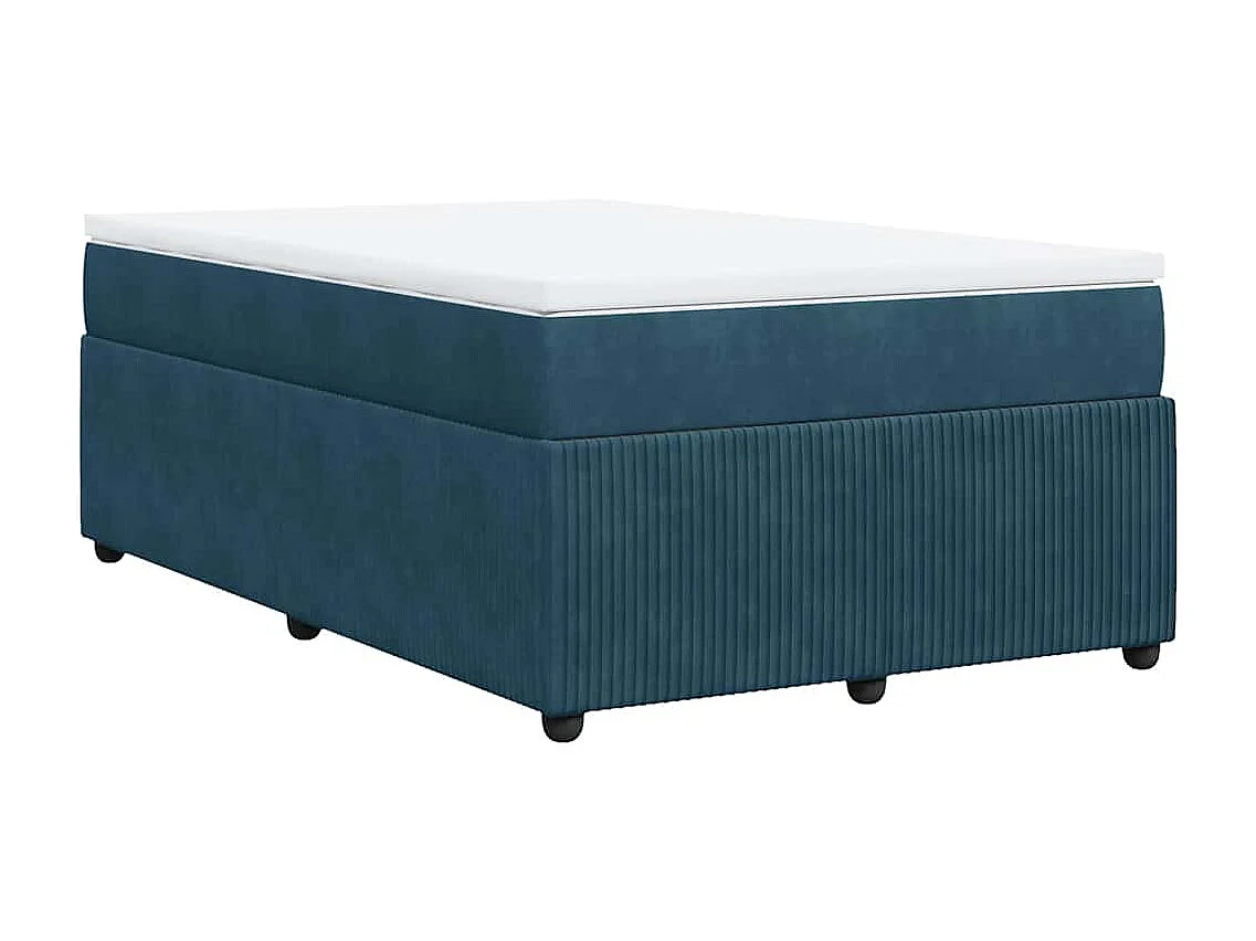 Giroletto a Molle con Materasso Blu Scuro 120x200 cm in Velluto