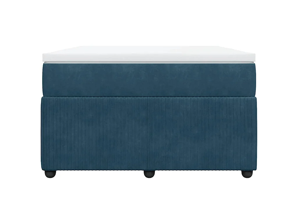 Boxspring met matras fluweel donkerblauw 120x200 cm