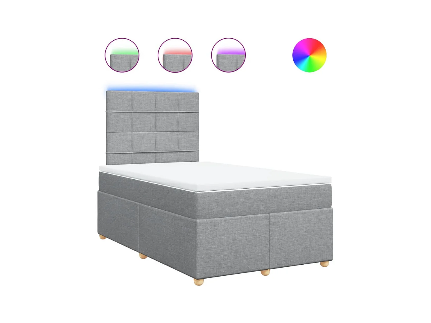 Boxspringbett mit Matratze Hellgrau 120x190 cm Stoff