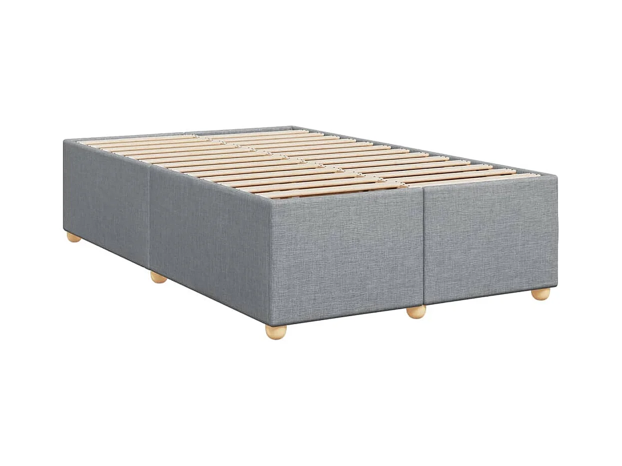 Cama boxspring com colchão 120x190 cm tecido cinzento-claro