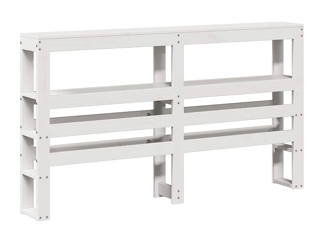 Giroletto con Testiera Bianco 120x200 cm Legno Massello di Pino