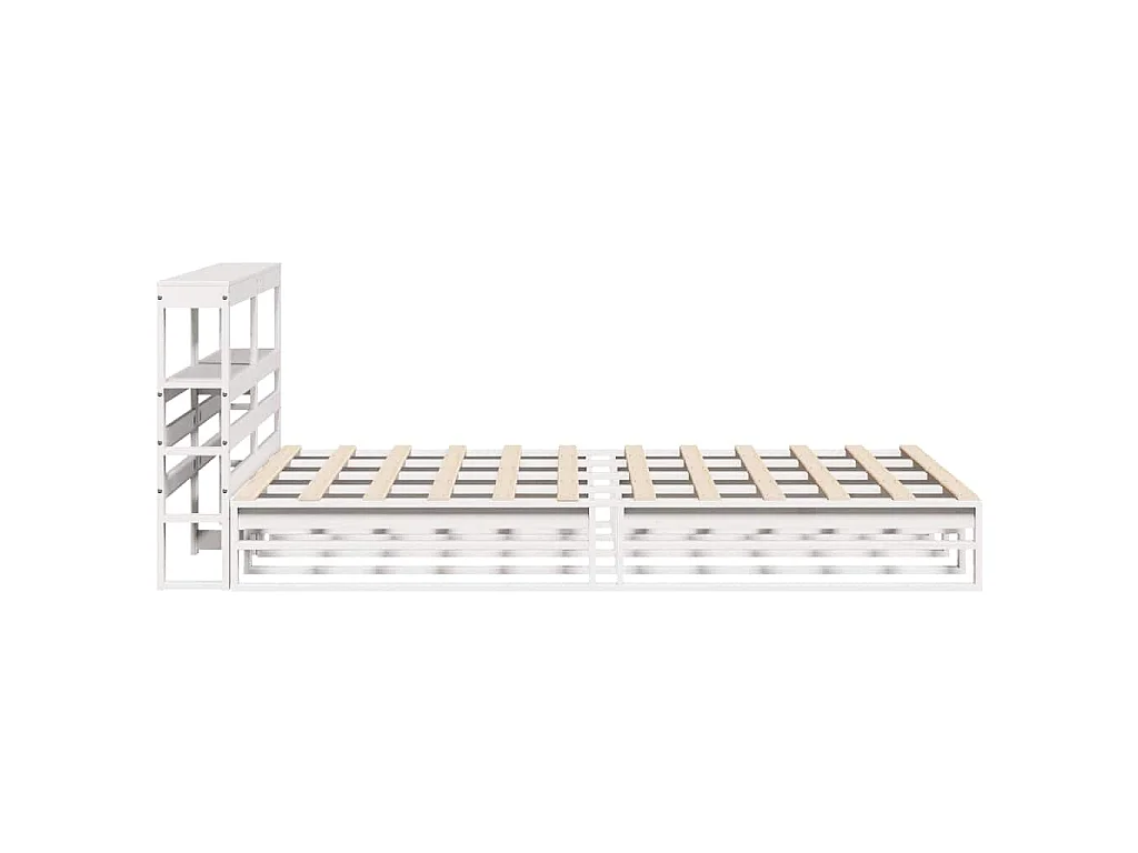 Giroletto con Testiera Bianco 120x200 cm Legno Massello di Pino