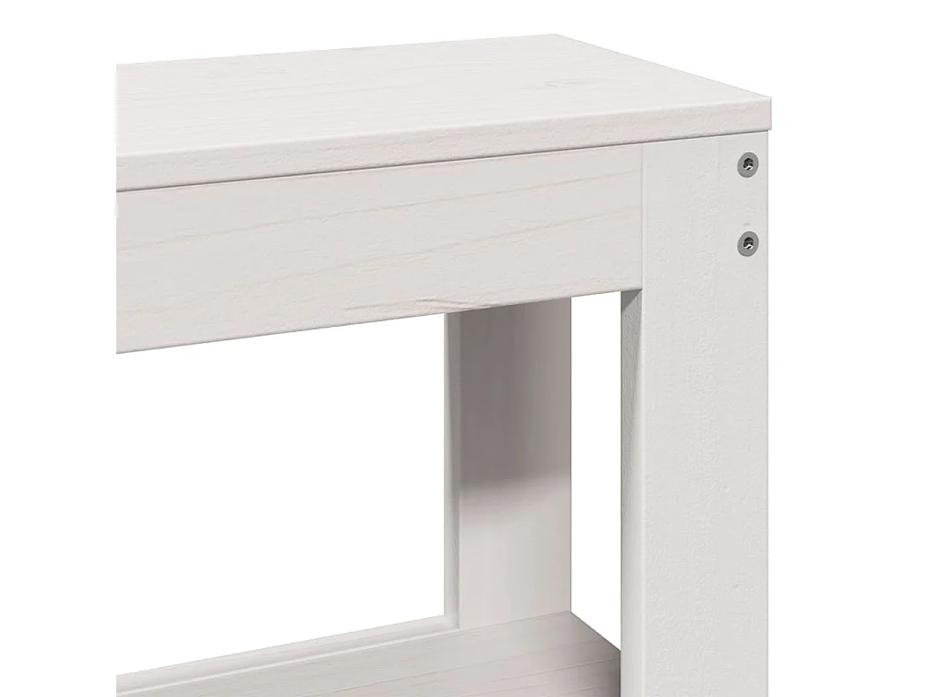 Giroletto con Testiera Bianco 120x200 cm Legno Massello di Pino