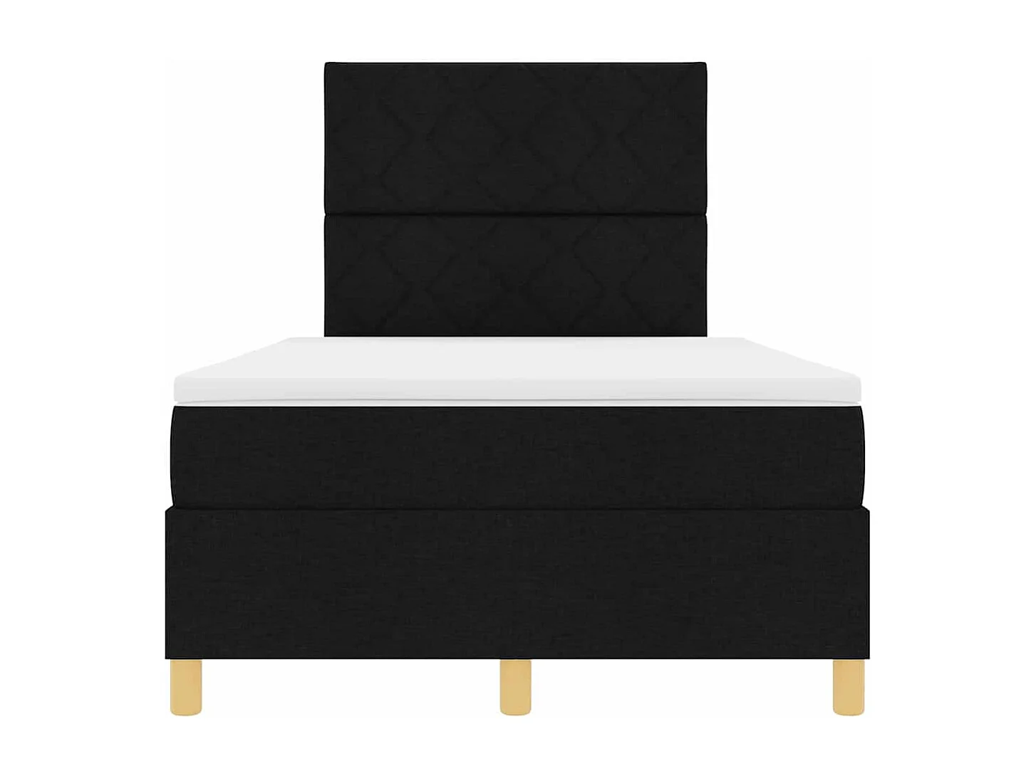 Lit à ressorts avec matelas Noir 120 x 200 cm tissu