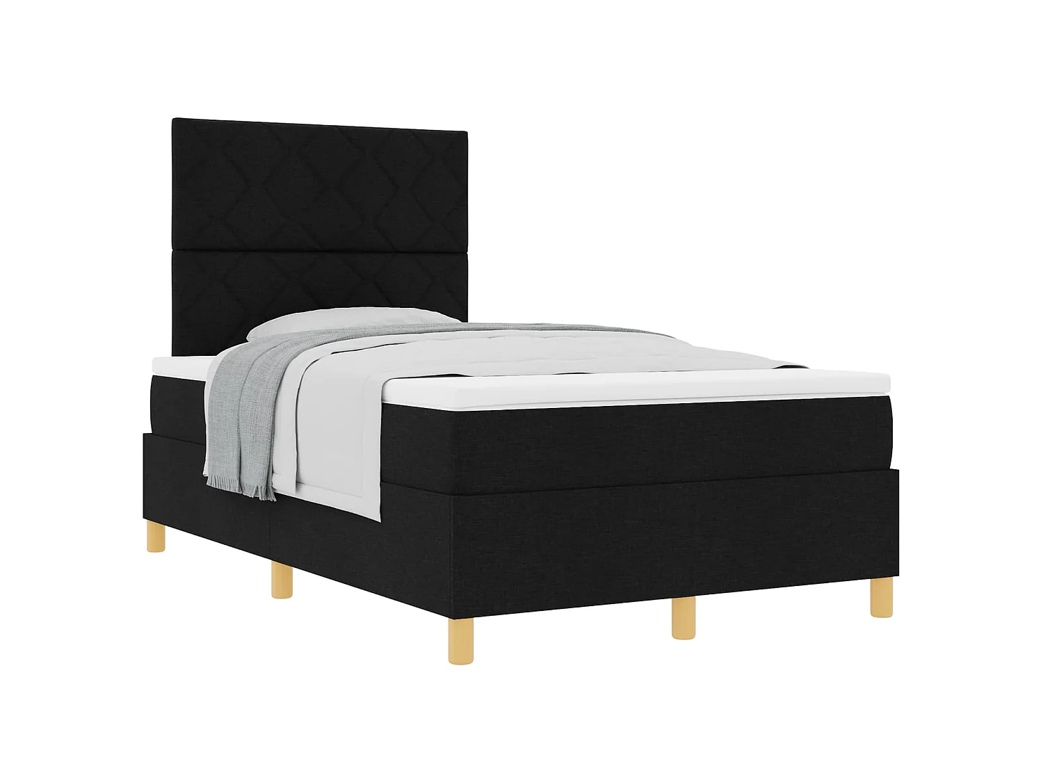 Boxspringbed met hoofdeinde Zwart 120 x 200 cm Stof