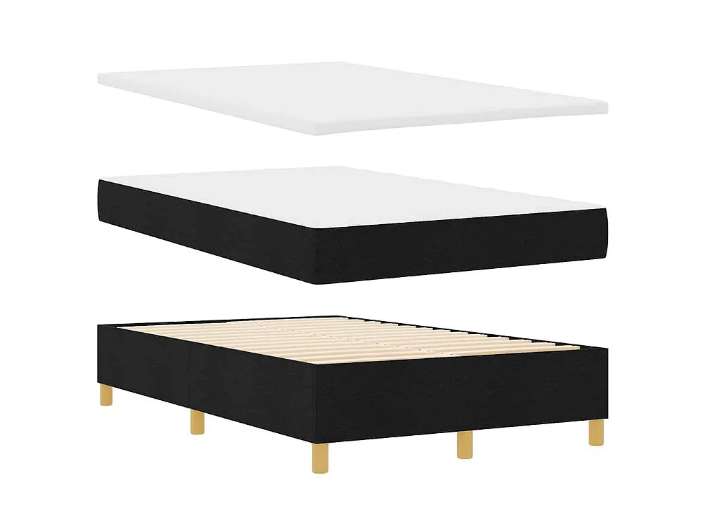 Boxspringbed met hoofdeinde Zwart 120 x 200 cm Stof