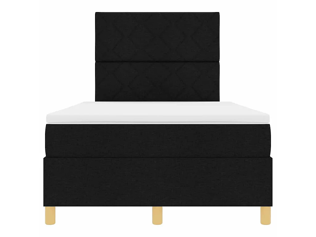 Boxspringbed met hoofdeinde Zwart 120 x 200 cm Stof