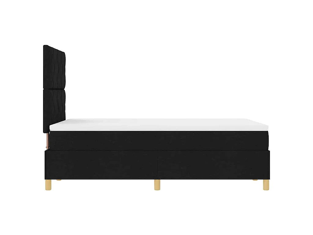 Boxspringbed met hoofdeinde Zwart 120 x 200 cm Stof