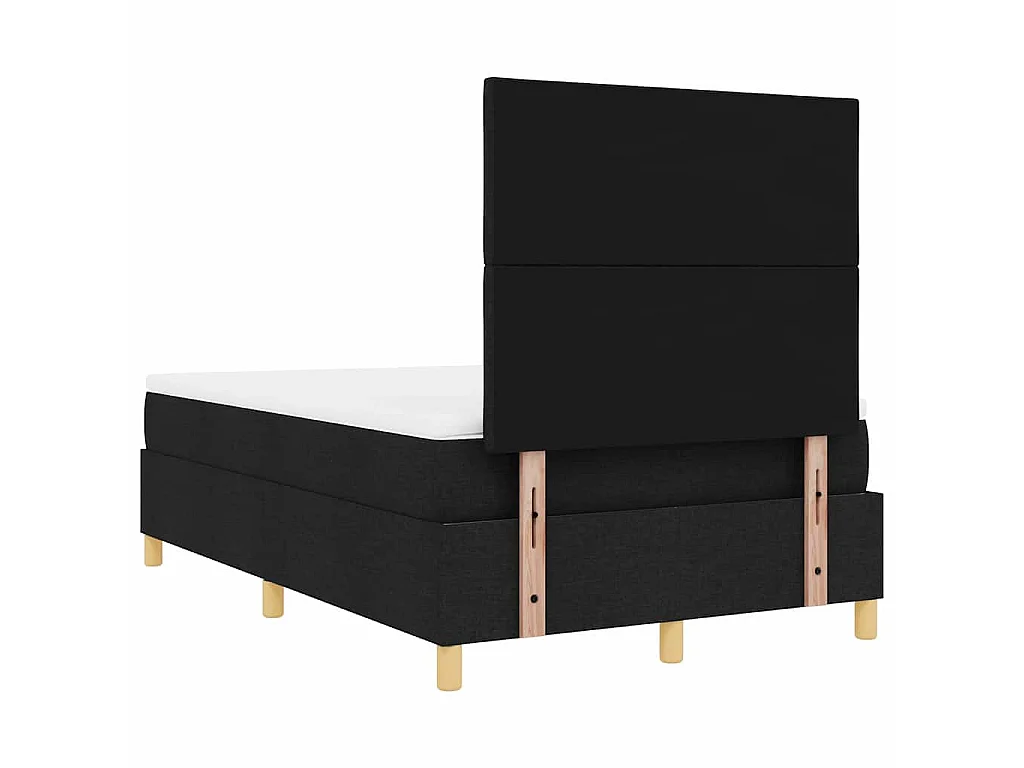 Boxspringbed met hoofdeinde Zwart 120 x 200 cm Stof