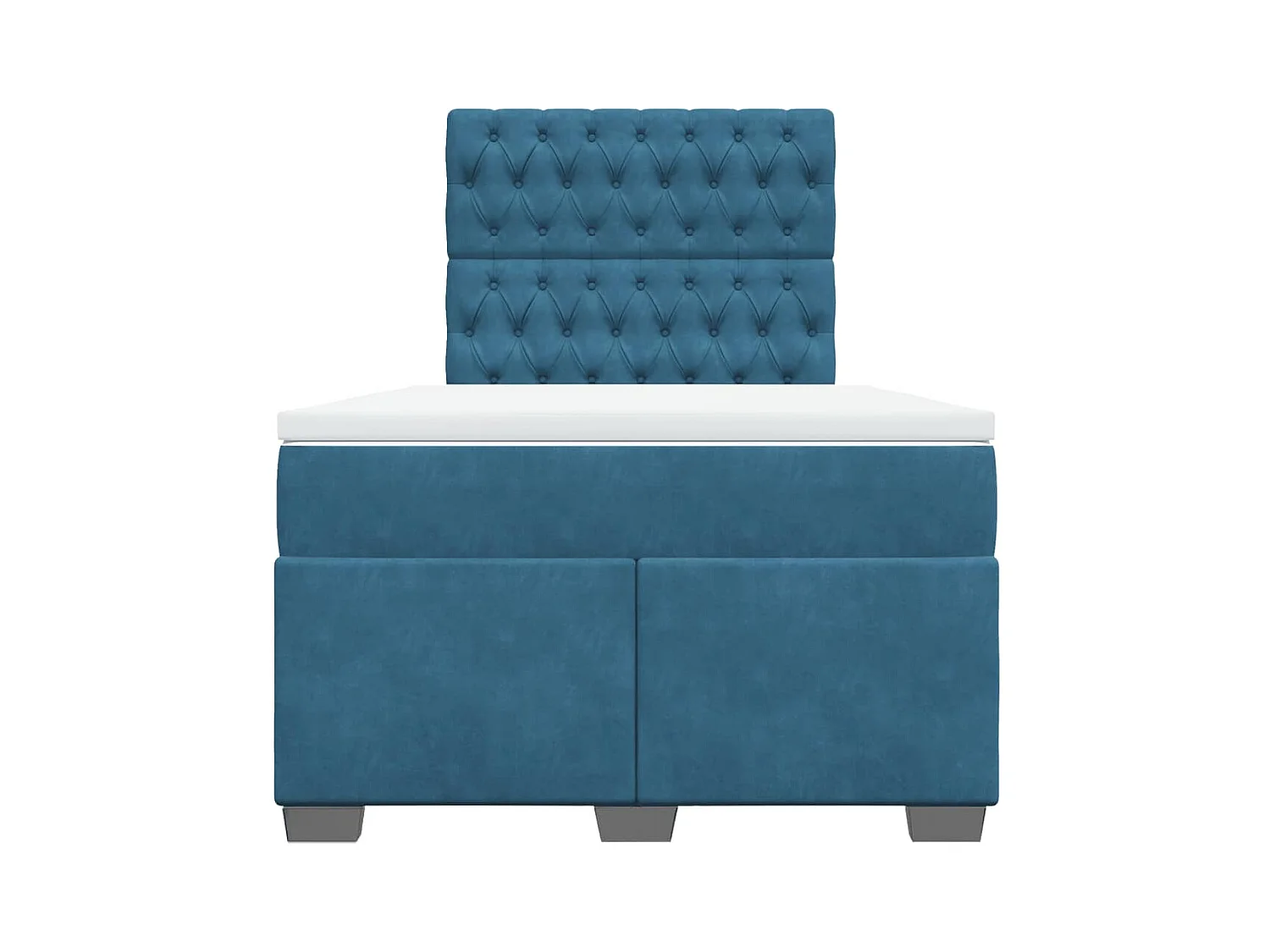 Sommier à lattes de lit et matelas bleu 120x190 cm velours