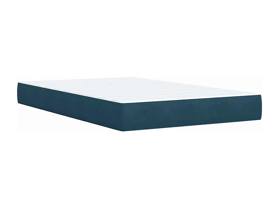 Boxspringbett mit Matratze Blau 120x190 cm Samt