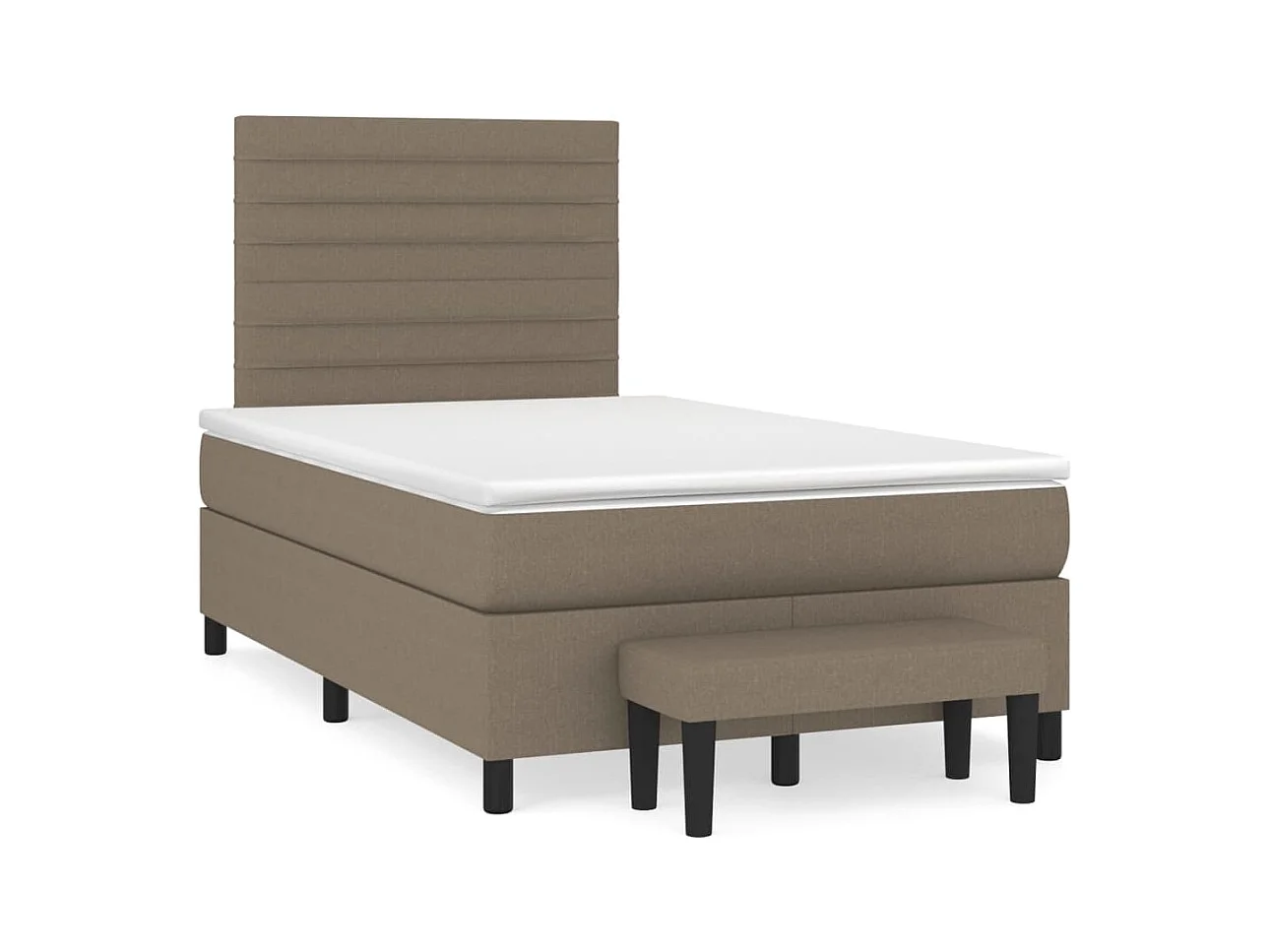 Sommier à lattes de lit avec matelas taupe 120x190 cm tissu