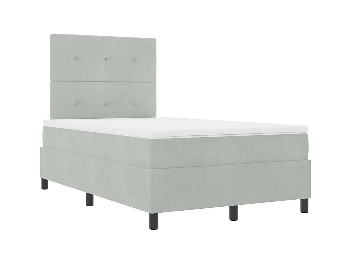 Boxspring bed met matras Lichtgrijs 120 x 200 cm Fluweel