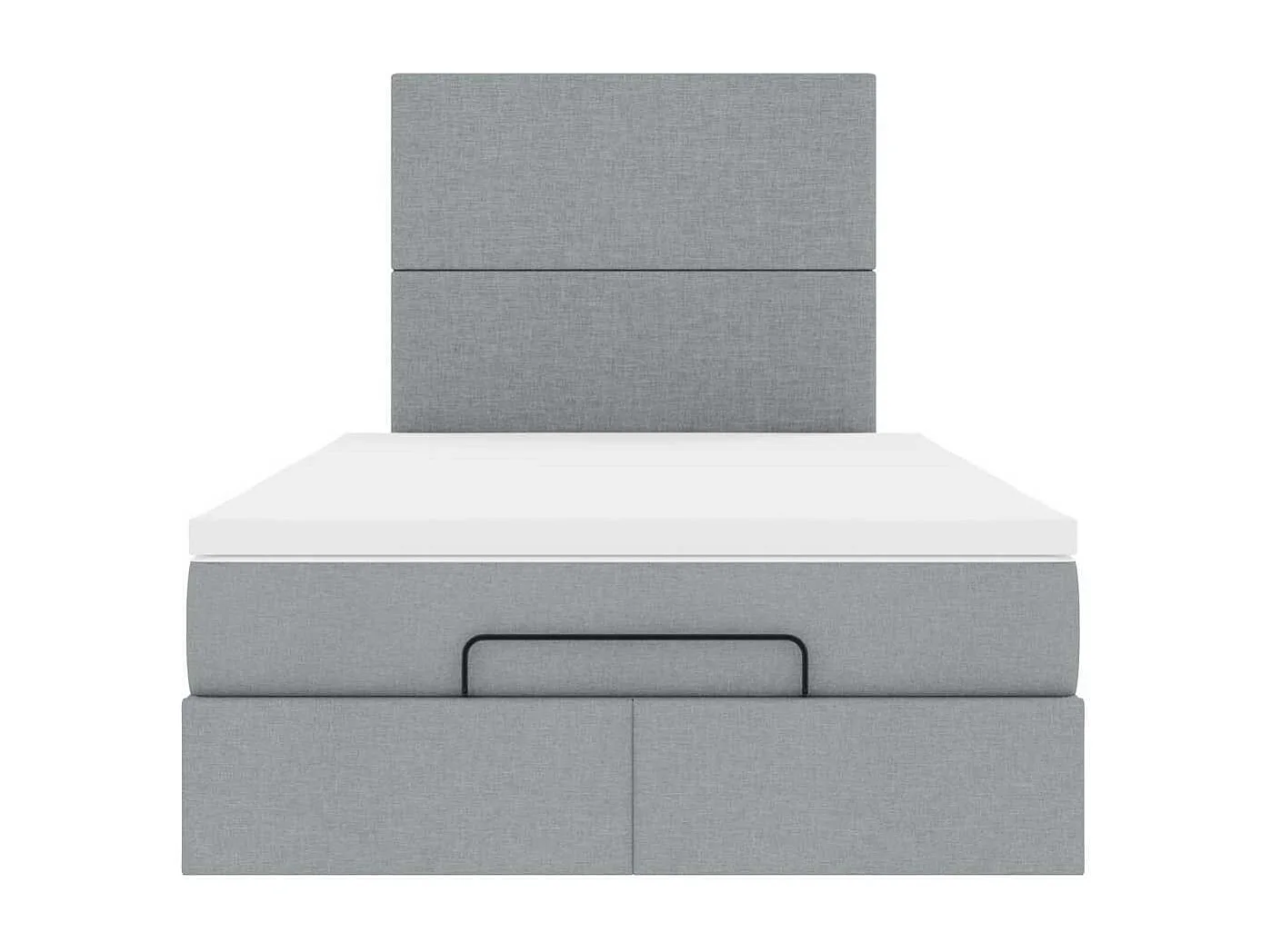 Ottoman bed met matras en LED's 120x190 cm stof lichtgrijs