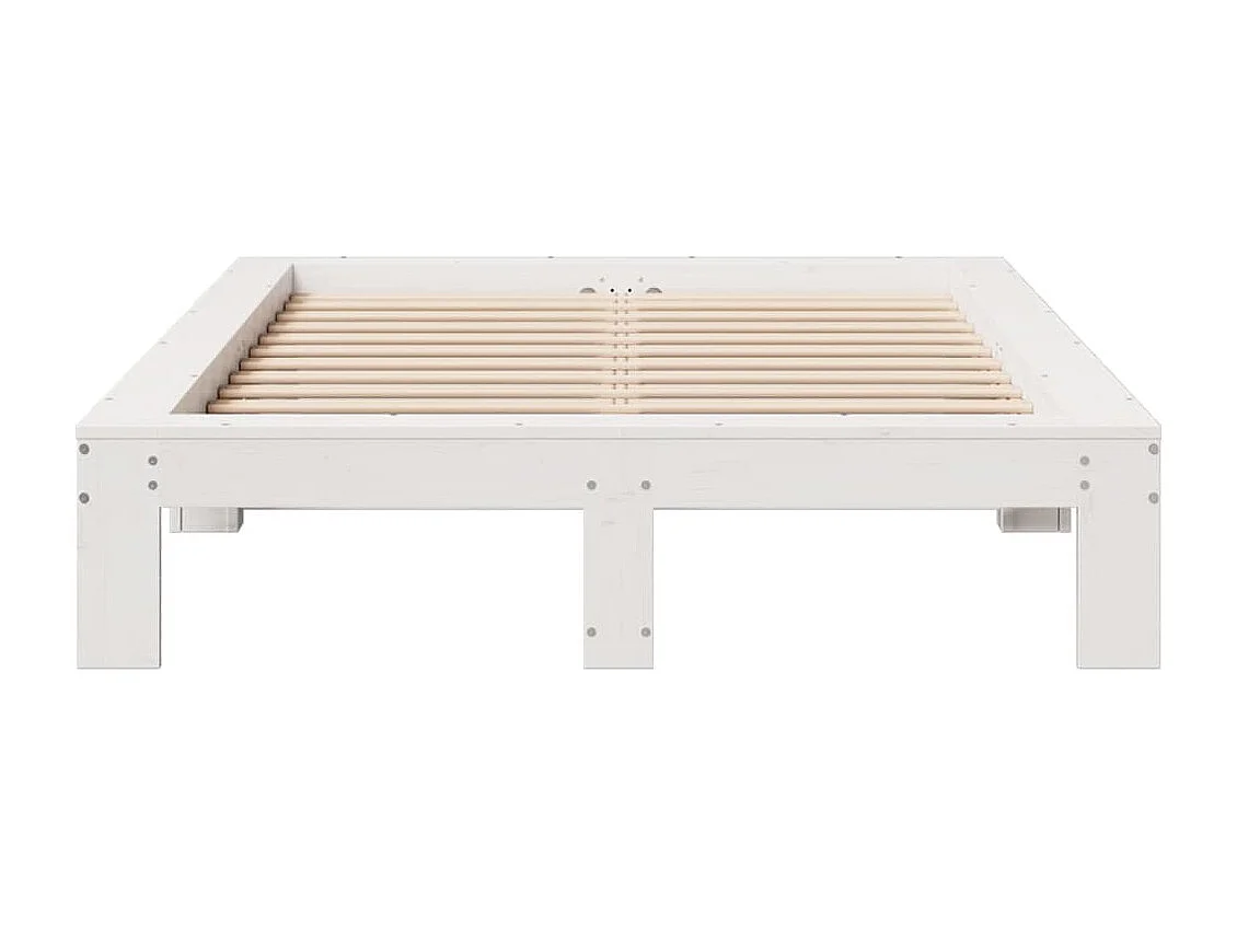 Bedframe zonder matras massief grenenhout wit 120x200 cm