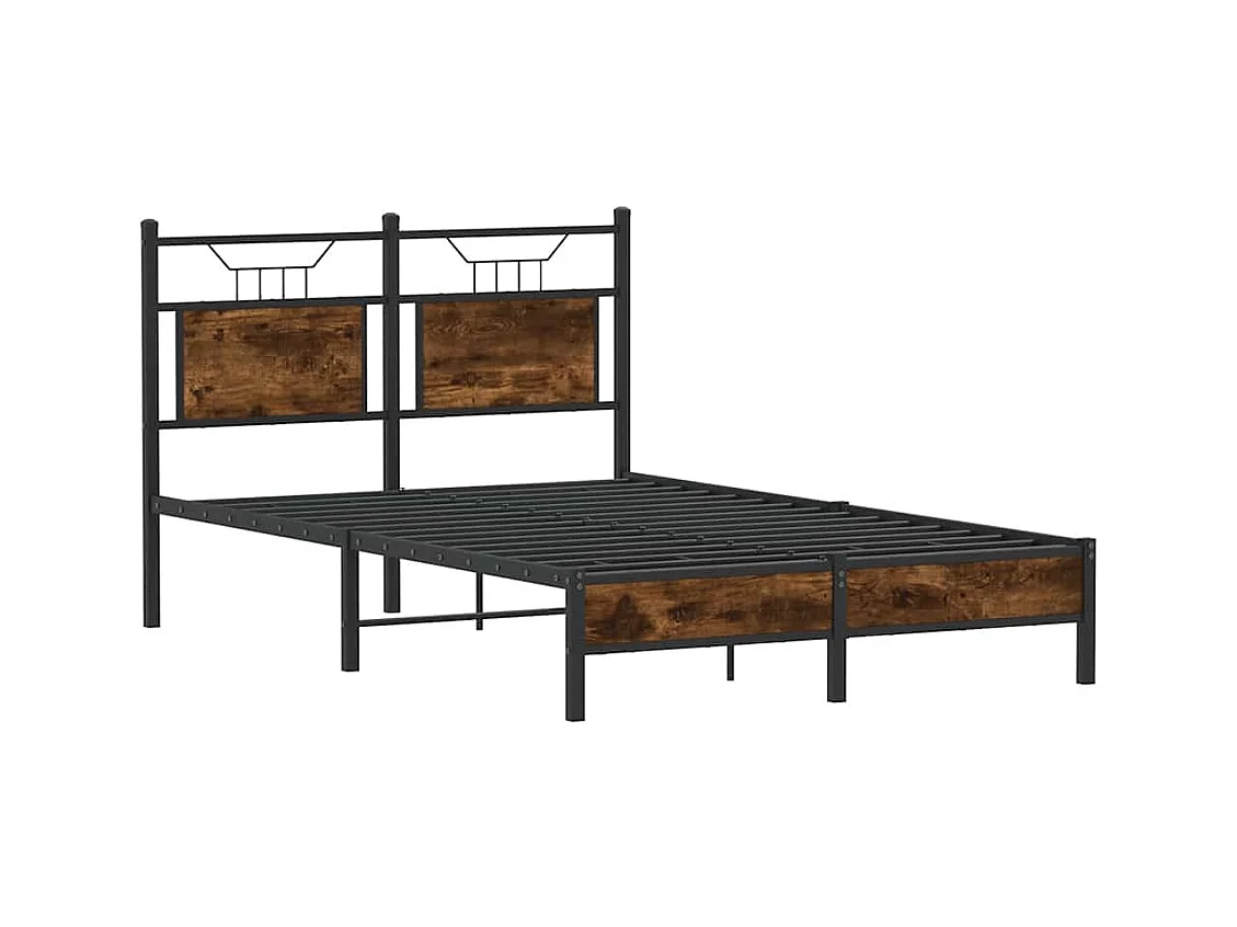 Bettgestell ohne Matratze Räuchereiche 120x190 cm Holzwerkstoff
