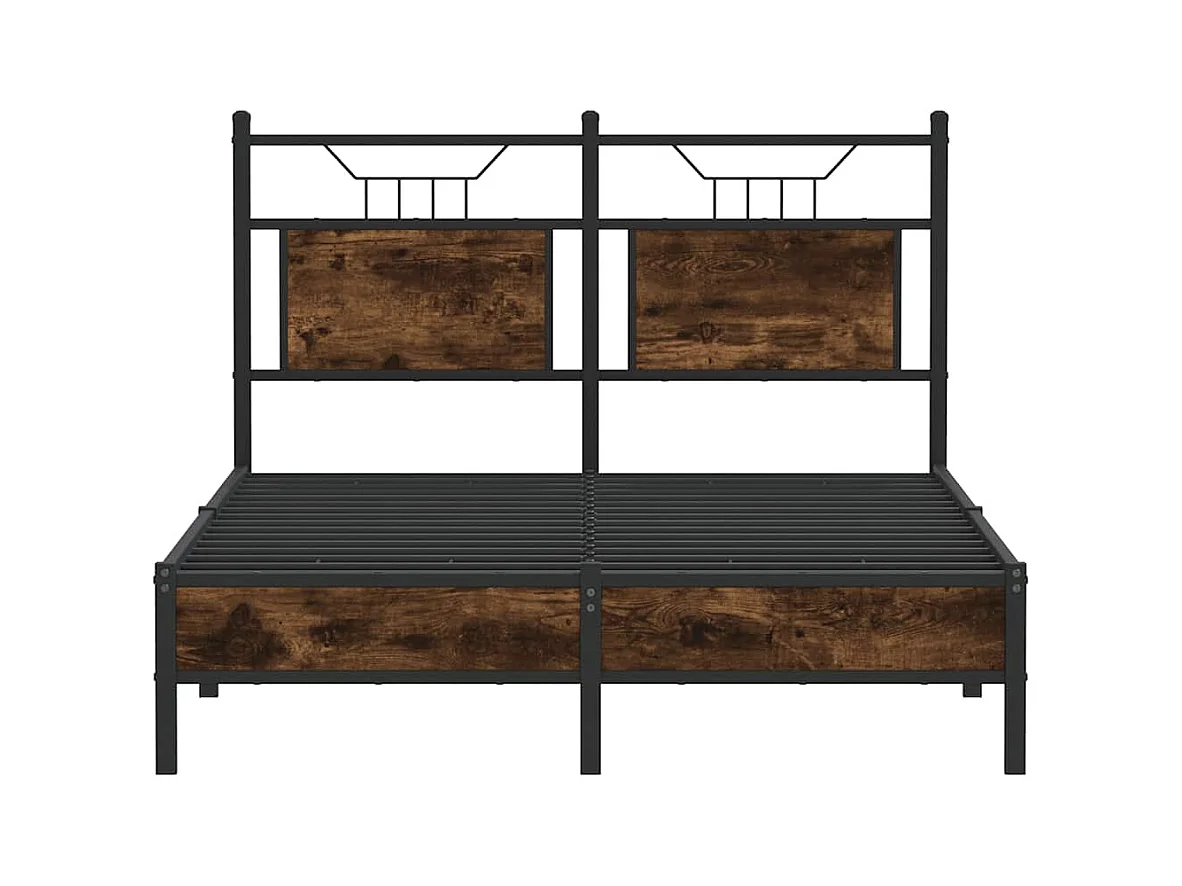Bettgestell ohne Matratze Räuchereiche 120x190 cm Holzwerkstoff