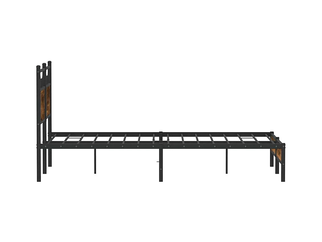 Bettgestell ohne Matratze Räuchereiche 120x190 cm Holzwerkstoff