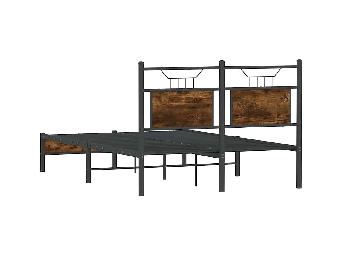 Bettgestell ohne Matratze Räuchereiche 120x190 cm Holzwerkstoff
