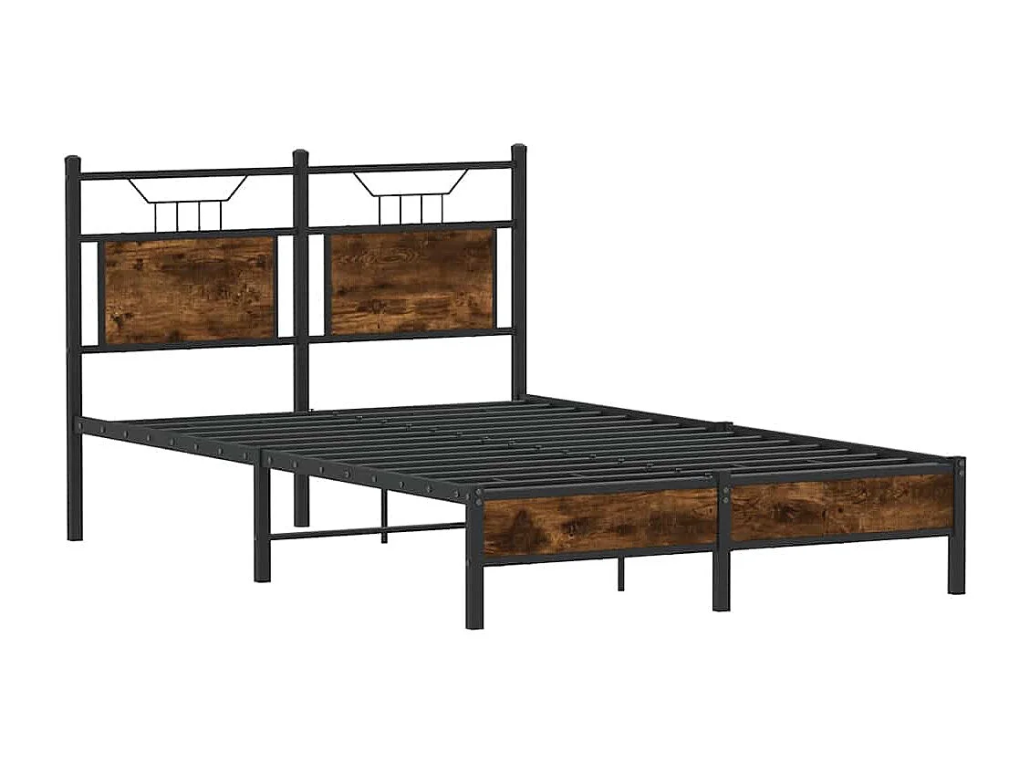 Bettgestell ohne Matratze Räuchereiche 120x190 cm Holzwerkstoff