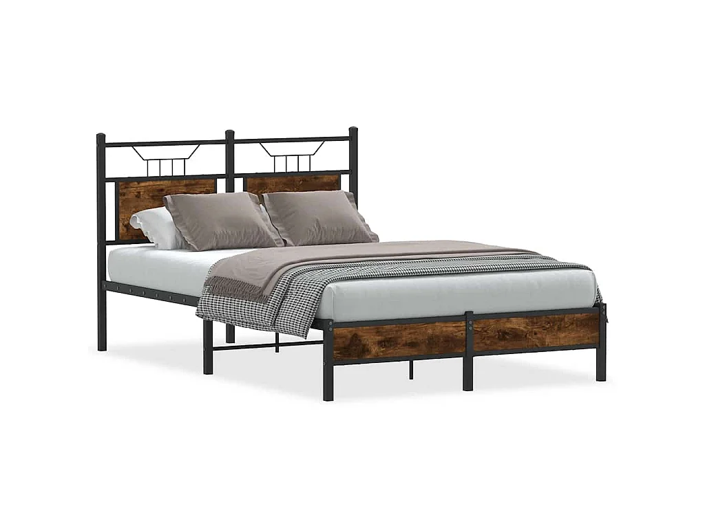 Cadre de lit sans matelas chêne fumé 120x190 cm bois ingénierie