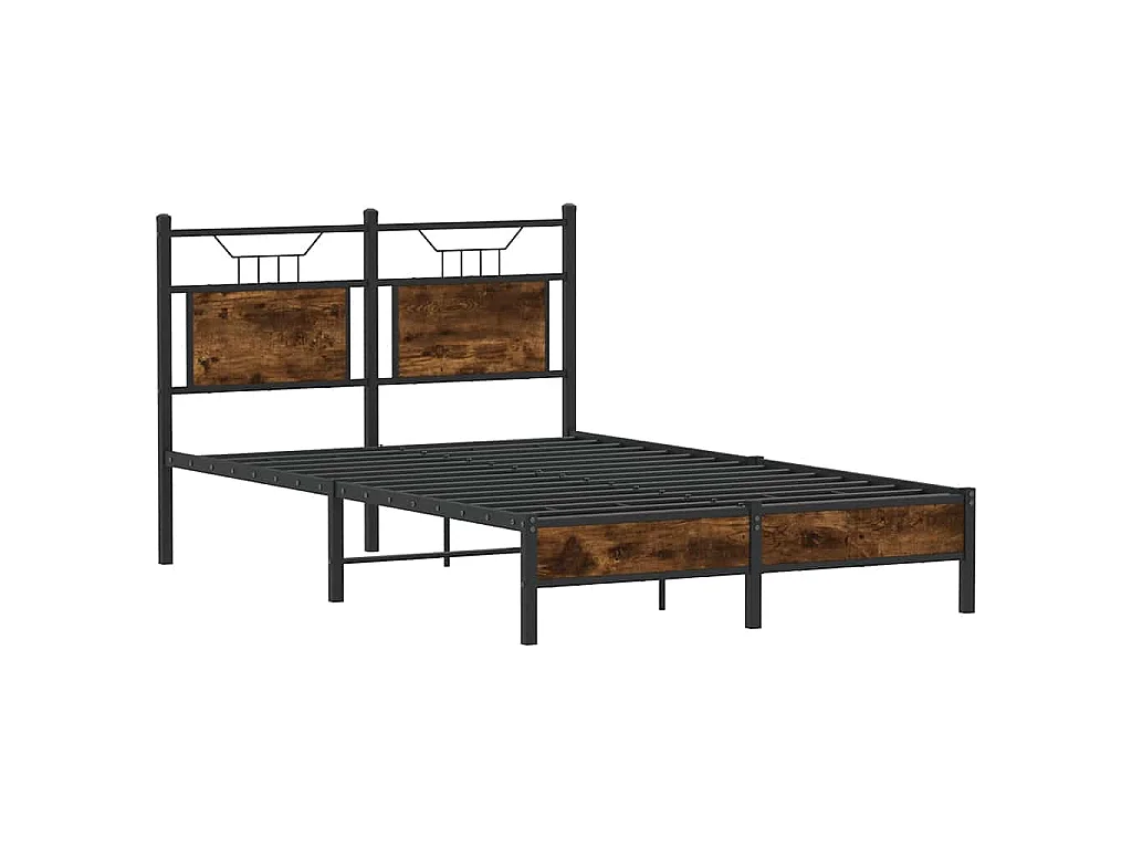 Cadre de lit sans matelas chêne fumé 120x190 cm bois ingénierie