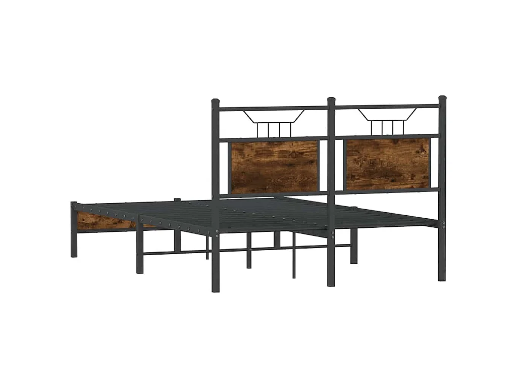 Cadre de lit sans matelas chêne fumé 120x190 cm bois ingénierie