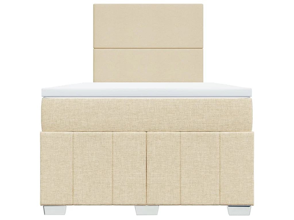 Boxspringbett mit Matratze Creme 120x190 cm Stoff