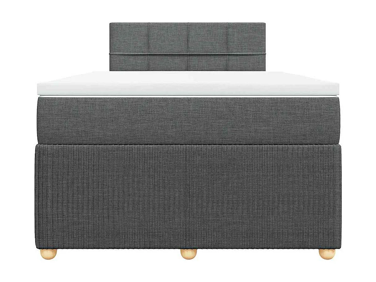 Sommier à lattes de lit avec matelas gris foncé 120x190cm tissu