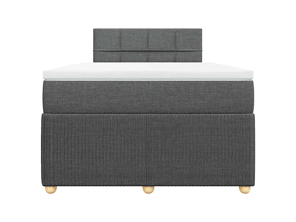 Sommier à lattes de lit avec matelas gris foncé 120x190cm tissu