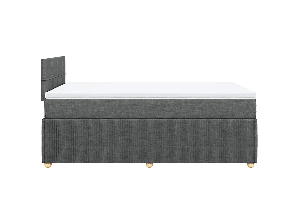 Sommier à lattes de lit avec matelas gris foncé 120x190cm tissu