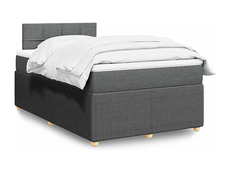 Boxspringbett mit Matratze Dunkelgrau 120x190 cm Stoff