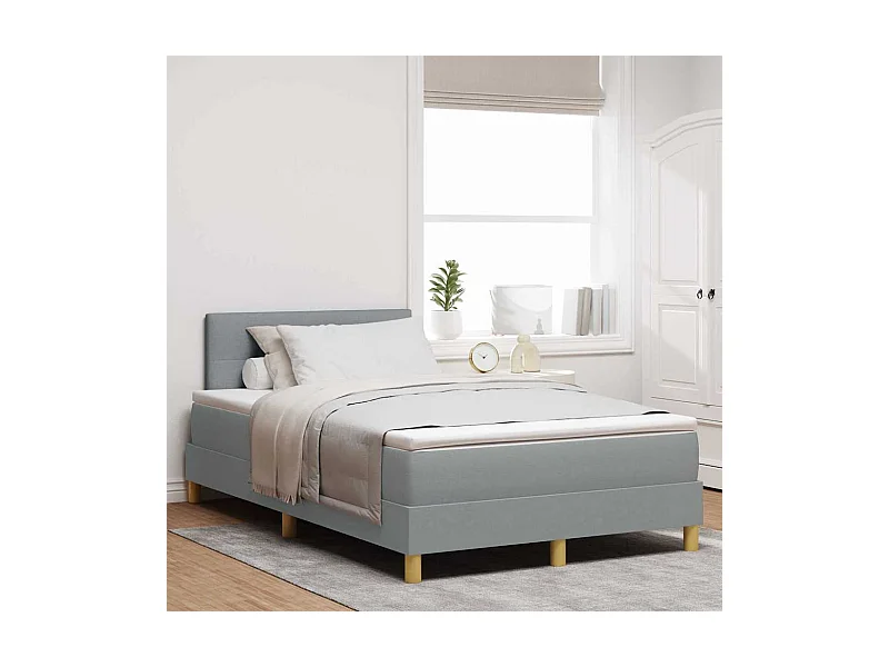 Boxspringbed met matras met matras Lichtgrijs 120 x 200 cm Stof