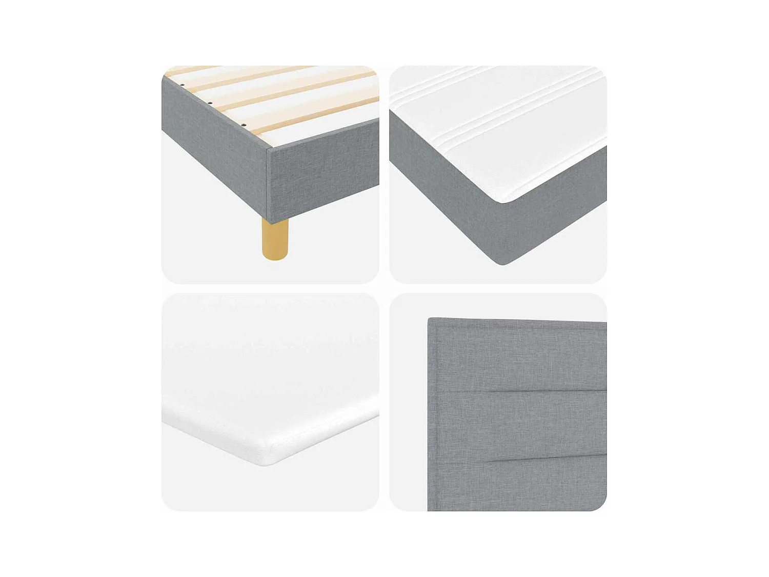 Boxspringbed met matras met matras Lichtgrijs 120 x 200 cm Stof