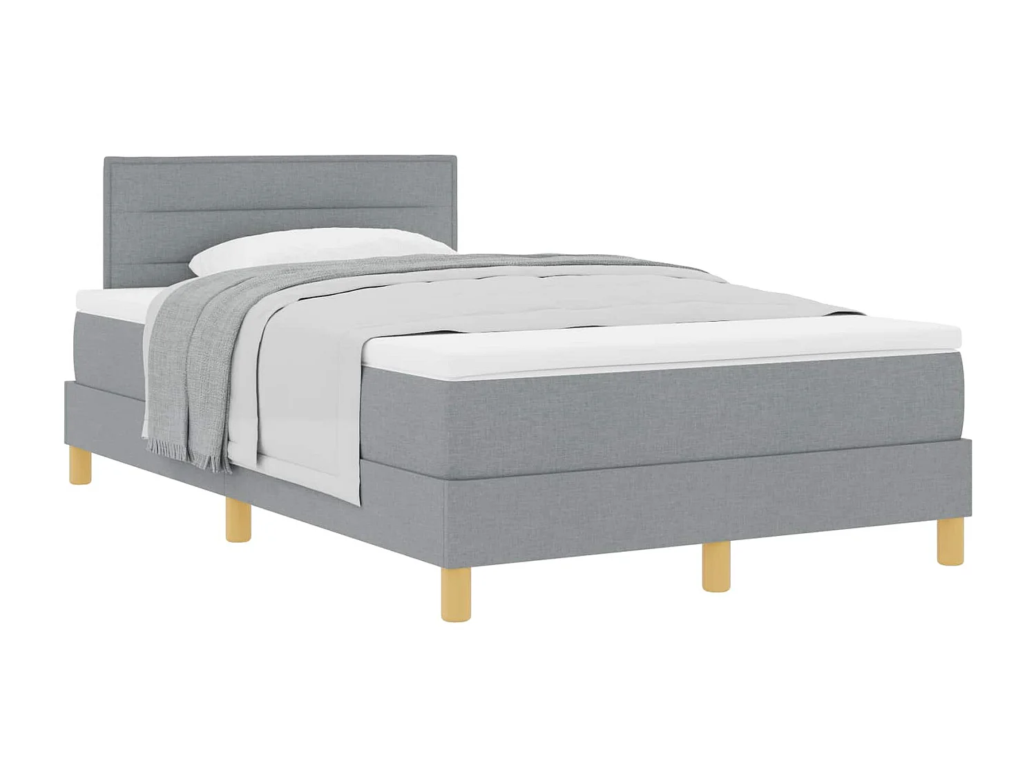 Letto a molle con materasso Grigio chiaro 120 x 200 cm Tessuto