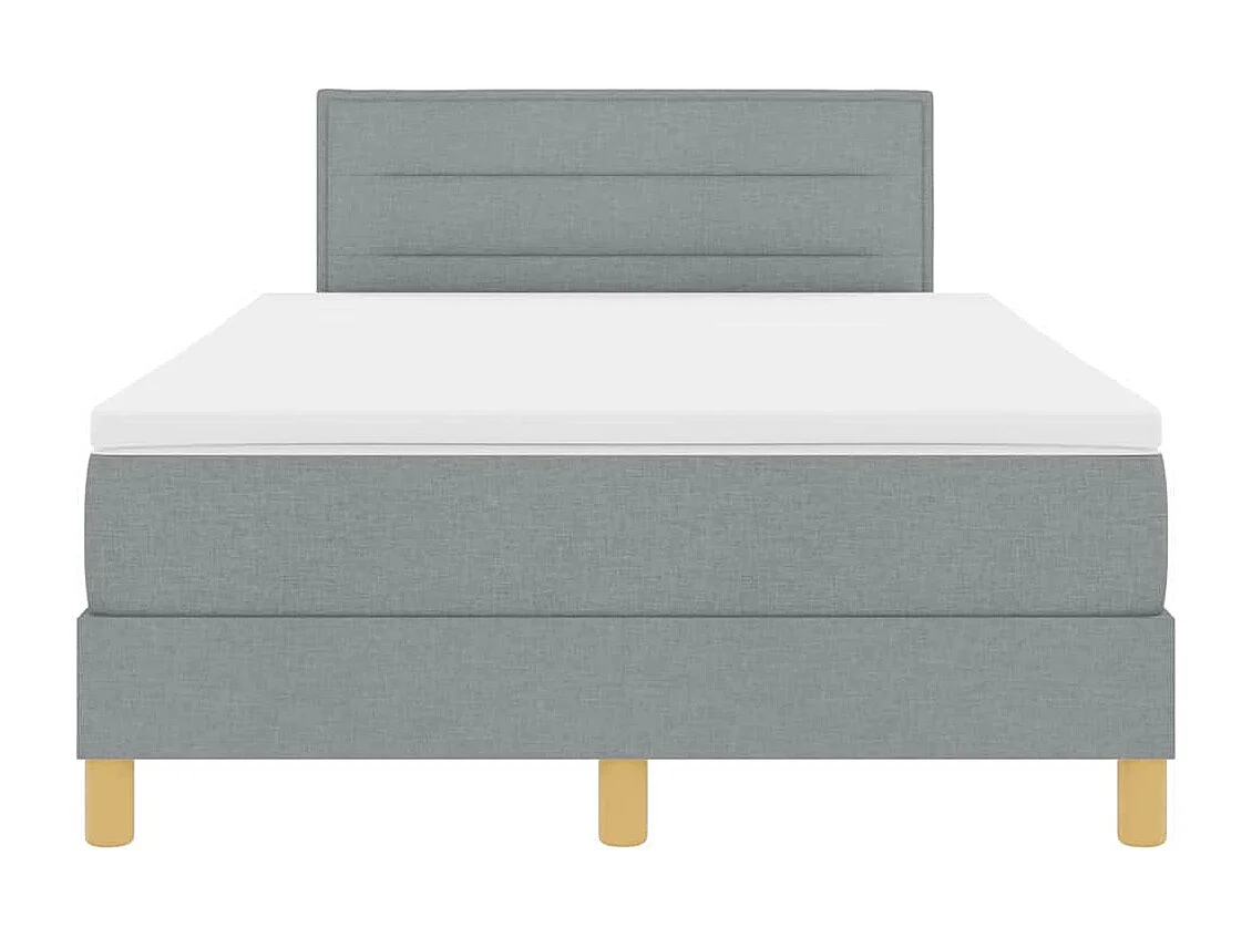 Letto a molle con materasso Grigio chiaro 120 x 200 cm Tessuto