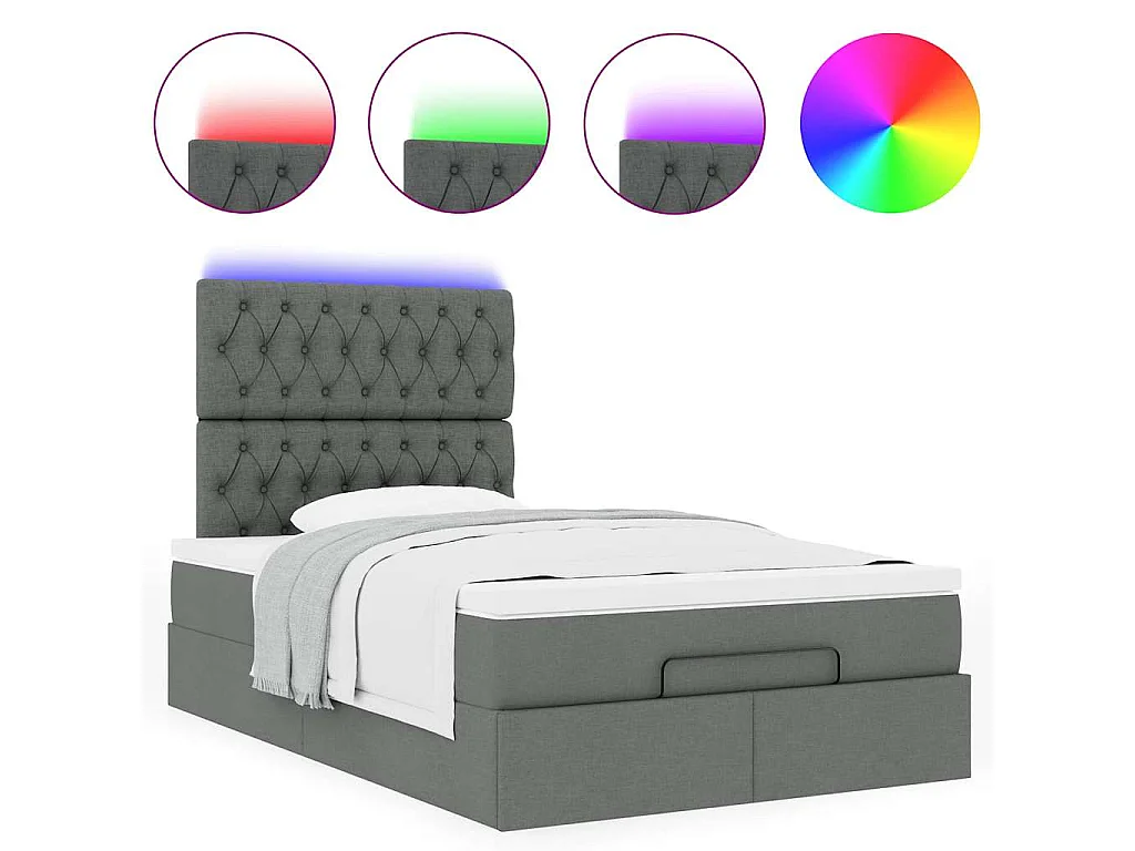 Struttura Letto Pouf con Materasso 80x200 cm in Tessuto