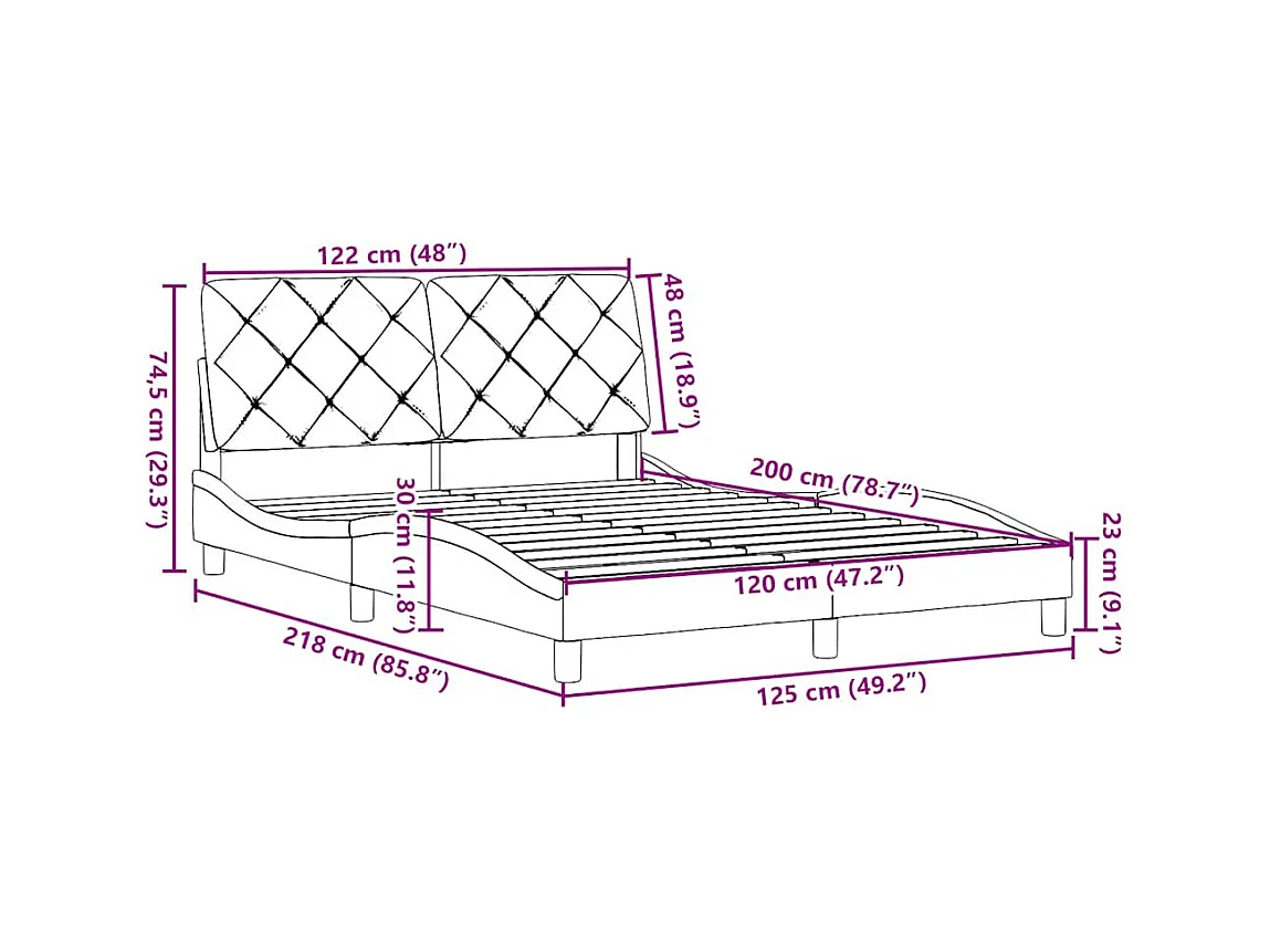 Giroletto senza Materasso Marrone Scuro 120x200 cm Tessuto
