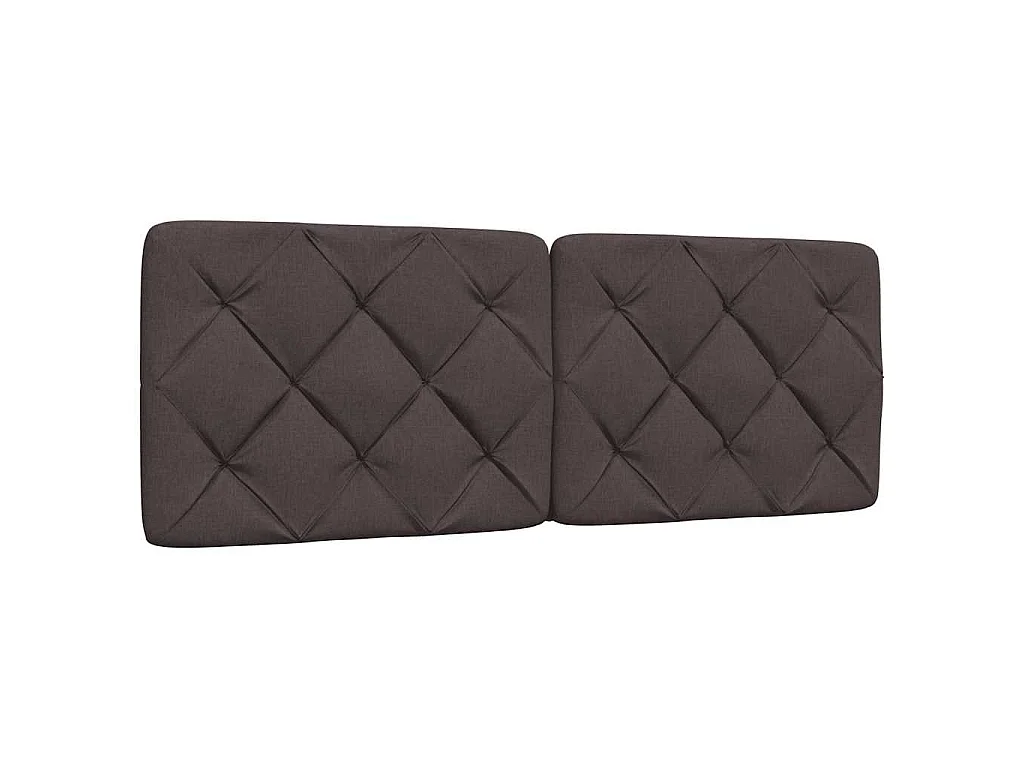 Estrutura de cama sem colchão 120x200 cm tecido castanho-escuro