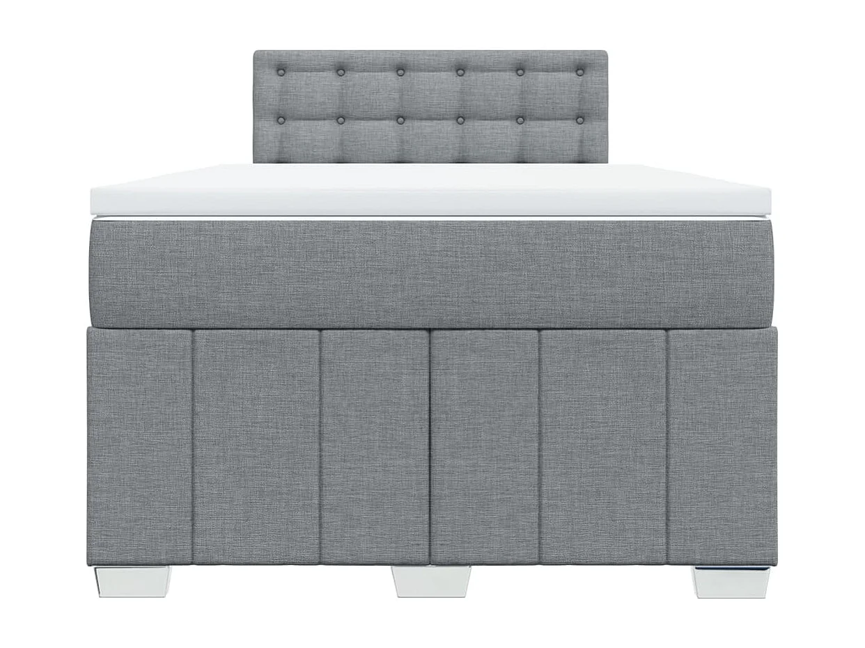 Sommier à lattes de lit et matelas gris clair 120x190 cm tissu