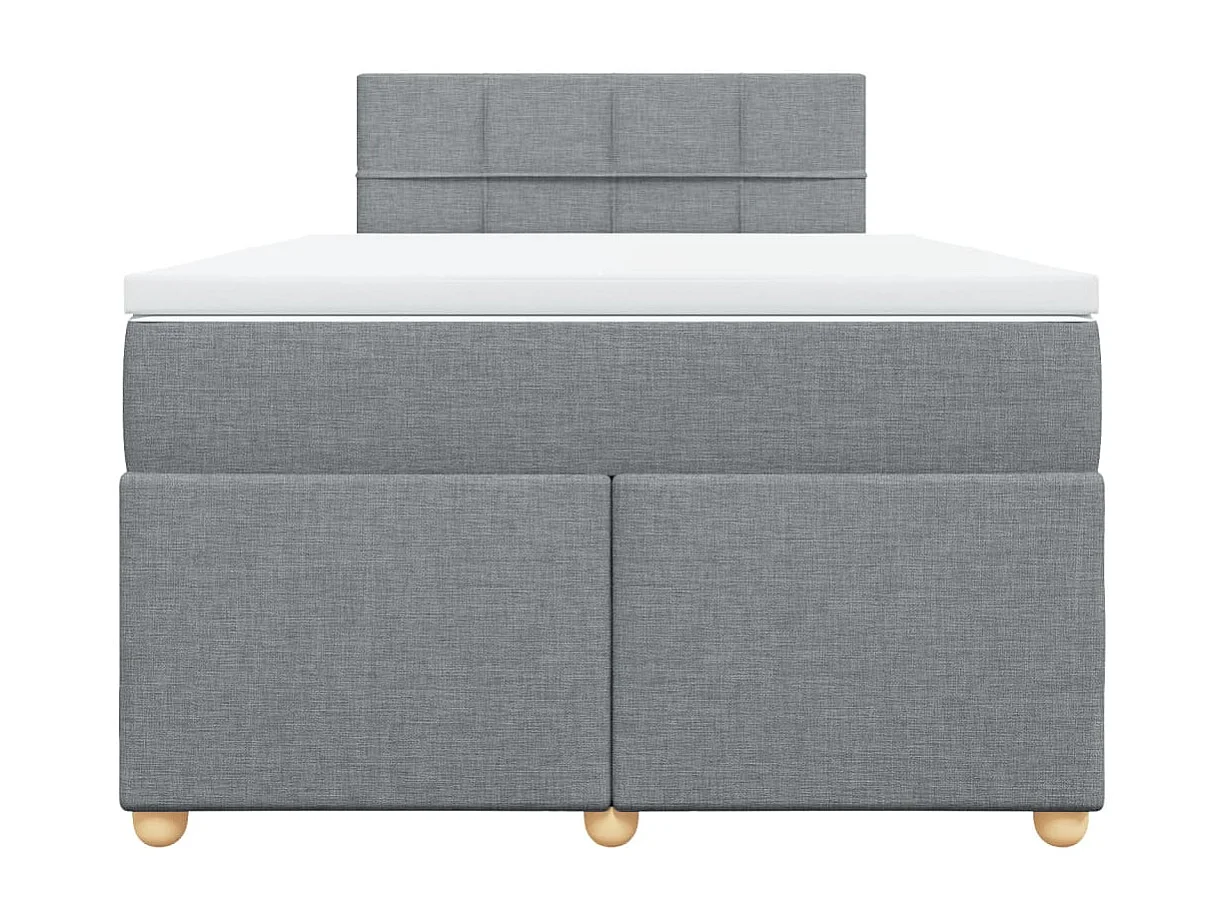 Boxspringbett mit Matratze Hellgrau 120x190 cm Stoff