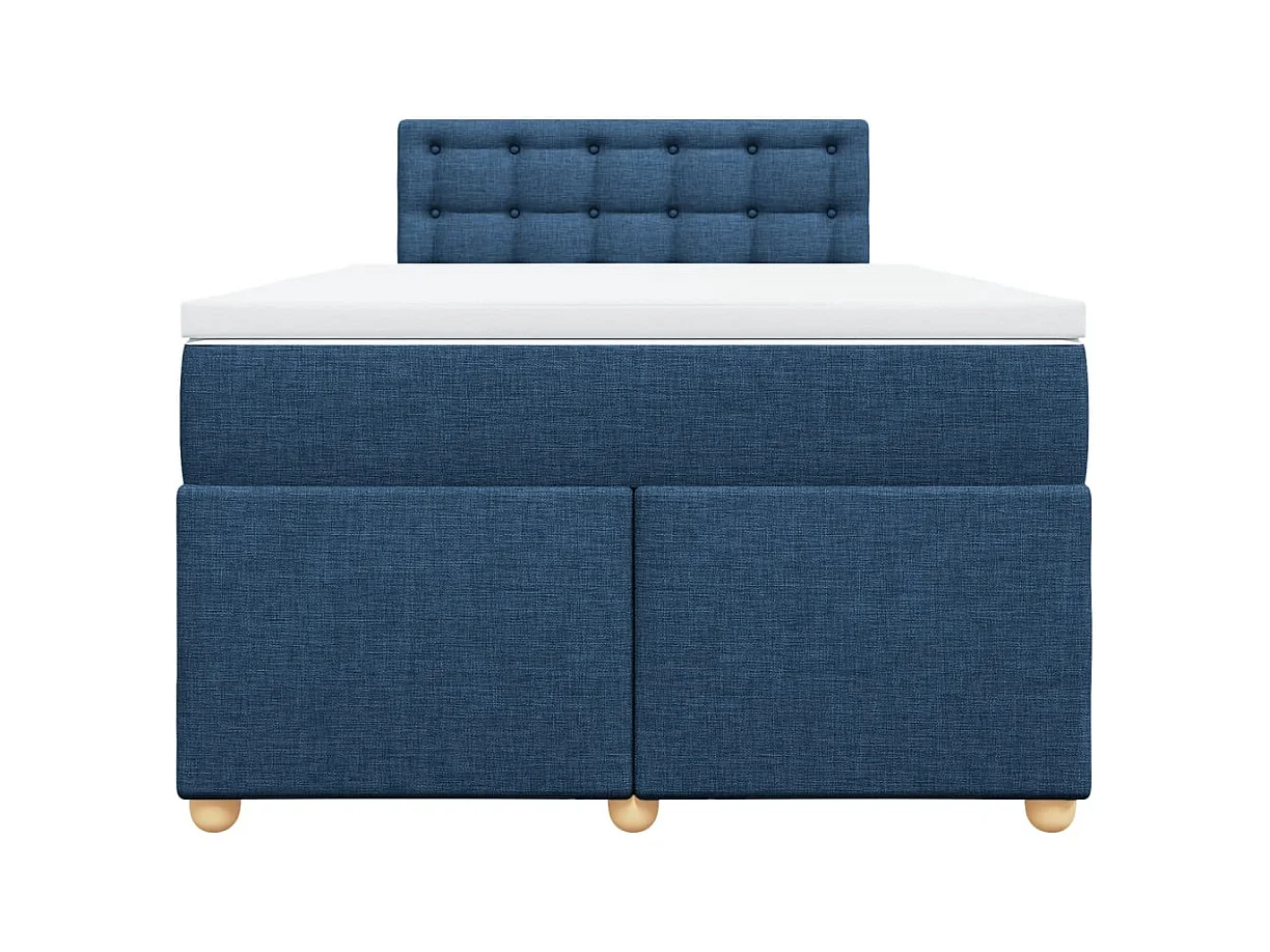 Boxspringbett mit Matratze Blau 120x200 cm Stoff