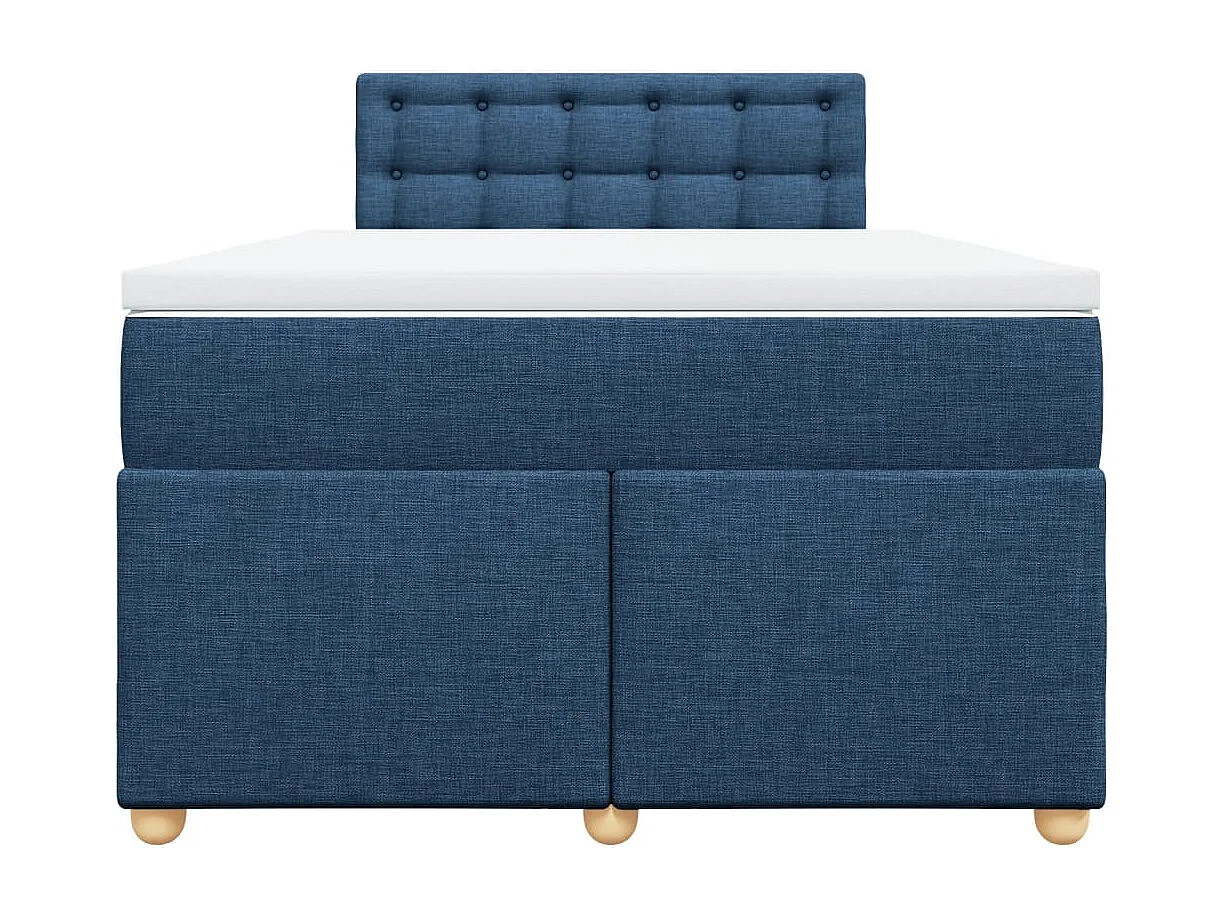 Boxspringbett mit Matratze Blau 120x200 cm Stoff