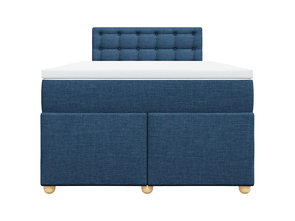 Boxspring met matras stof blauw 120x200 cm