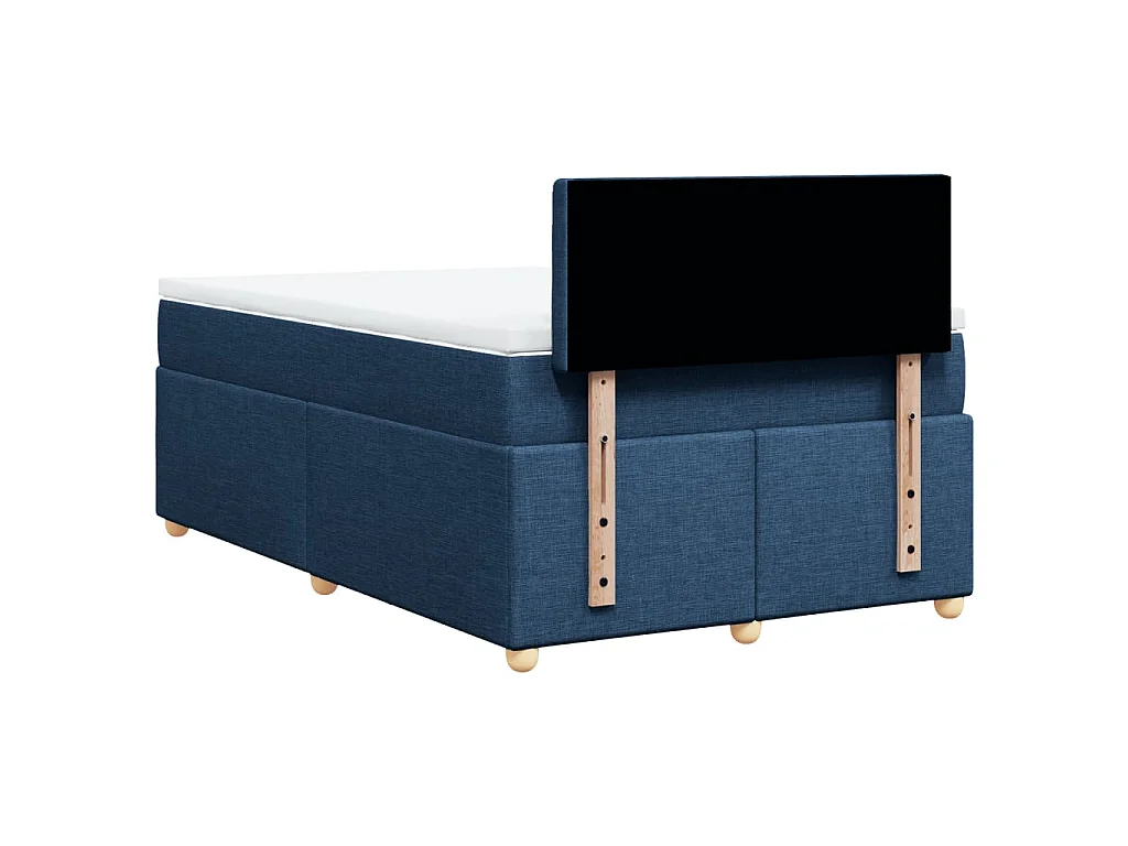 Boxspring met matras stof blauw 120x200 cm
