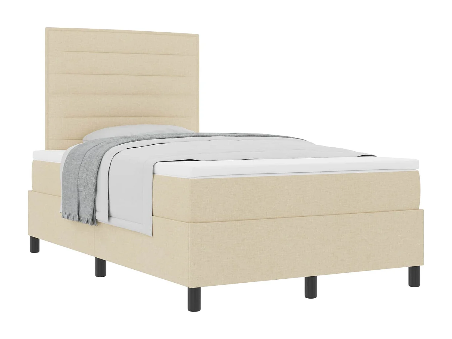 Boxspringbett mit Matratze Creme 120 x 200 cm Stoff