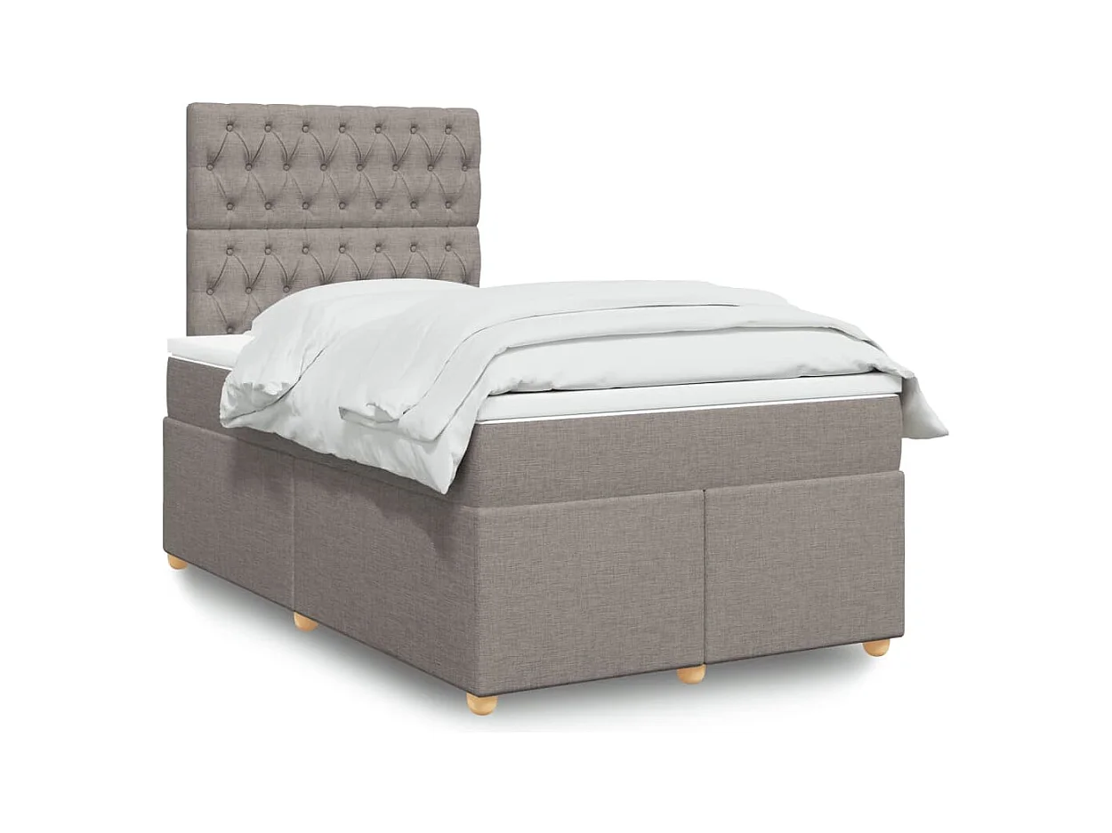 Sommier à lattes de lit avec matelas taupe 120x190 cm tissu